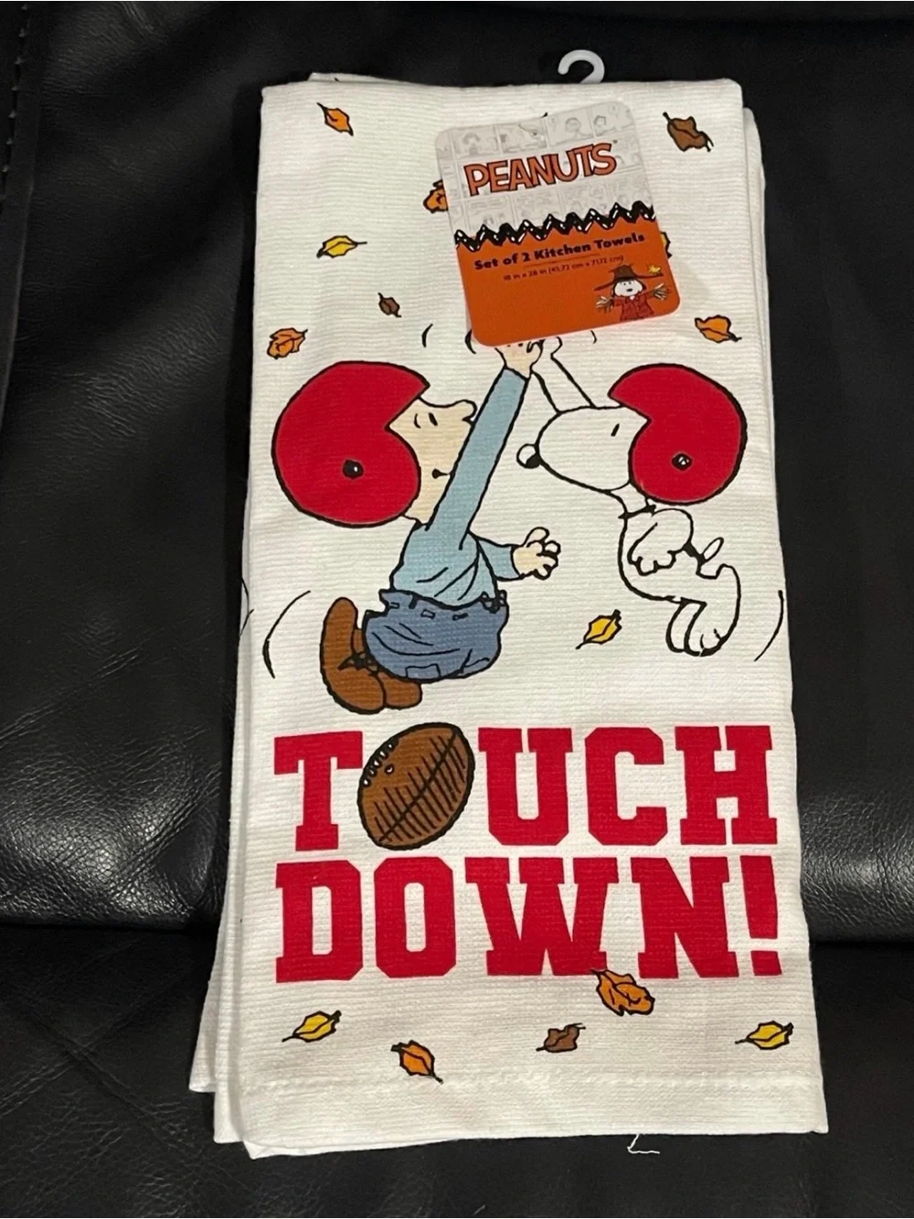 Peanuts Football Kitchen Towels, Set of 2 TOUCH DOWN